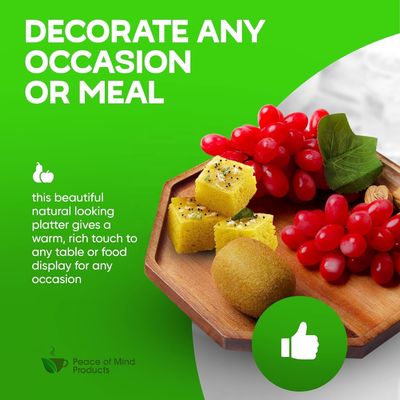 Se aceptan bandejas y bandejas de madera de acacia con un diseño de mango ranurado fácil de transportar