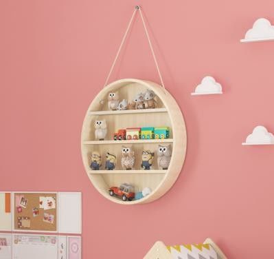 Estantes de madera rústica de 2 niveles flotantes montados en pared para muebles de hogar de latón moderno