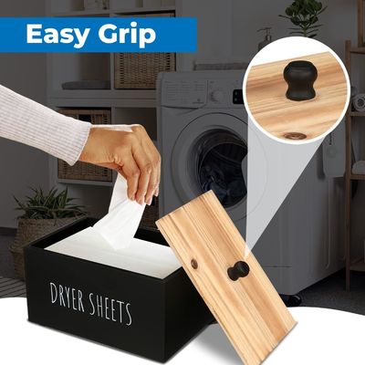 Artesanía de regalo caja de madera negra contenedor rectángulo moderno de ahorro de espacio hojas dispensador