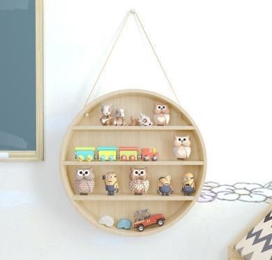 Estantes de madera rústica de 2 niveles flotantes montados en pared para muebles de hogar de latón moderno