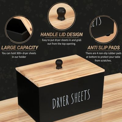 Artesanía de regalo caja de madera negra contenedor rectángulo moderno de ahorro de espacio hojas dispensador