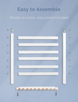 Fácil de ensamblar de madera de haya sólida oreja colgante colgante colgador organizador de joyas montaje de pared