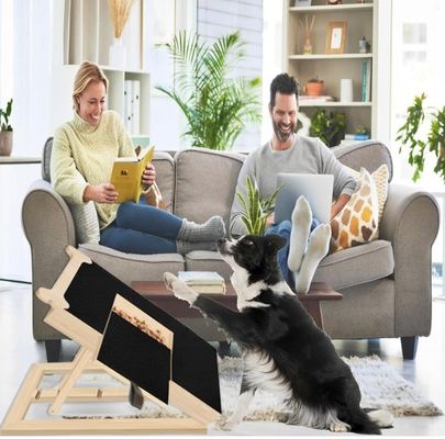 Tabla de rasguño de uñas de perro de madera tabla de archivo de uñas de estilo óseo para perros