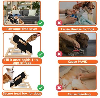 Tabla de rasguño de uñas de perro de madera tabla de archivo de uñas de estilo óseo para perros