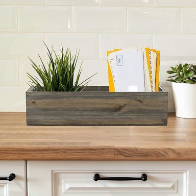 Otros objetos de arte de regalo de lujo Rustico Caja de plantación de madera marrón con forro de plástico extraíble