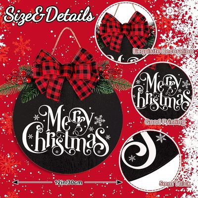 DIY Navidad Sublimación Colgando Artesanía de madera círculos redondos Marco de la pared Signo Decoración en blanco