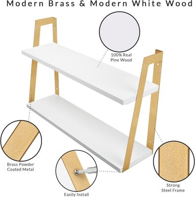 Muebles para el hogar 2 niveles Estantes flotantes rústicos modernos con diseño de montaje en la pared