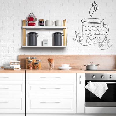 Muebles para el hogar 2 niveles Estantes flotantes rústicos modernos con diseño de montaje en la pared