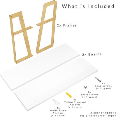 Muebles para el hogar 2 niveles Estantes flotantes rústicos modernos con diseño de montaje en la pared