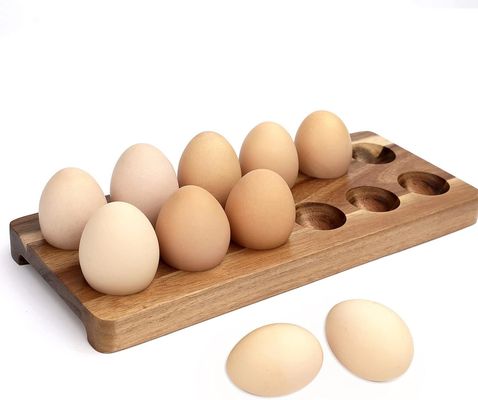 Caja de huevos de madera maciza bandeja de madera para huevos diseños personalizados y marca personalizada