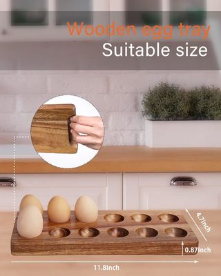 Caja de huevos de madera maciza bandeja de madera para huevos diseños personalizados y marca personalizada