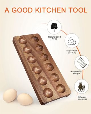 Caja de huevos de madera maciza bandeja de madera para huevos diseños personalizados y marca personalizada