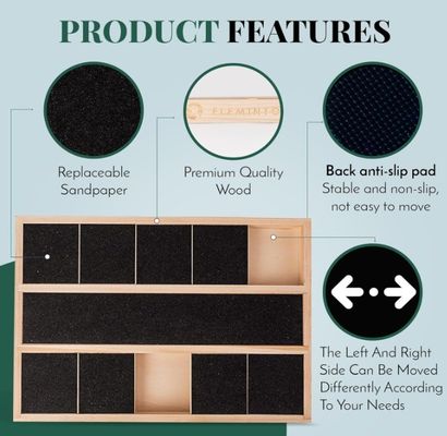 Caja de rasguño de uñas de perro de madera OEM con divisor de alimentos