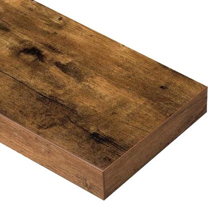 Repisas flotantes de la pared de madera Rustico Marrón Conjunto de 2 Decoración de la granja Baño