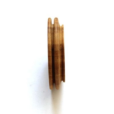 Capa de madera de bambú de forma redonda personalizada para portavelas de vidrio Jar Jars y anillo de silicona