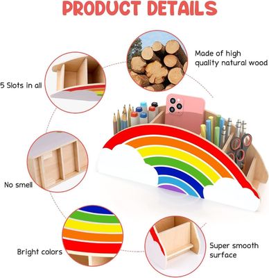 Cadilla de madera de bambú impresa con pantalla de seda para la organización de teléfonos y suministros en madera sólida