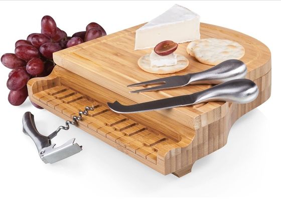 Cuchillo de tablero de queso de bambú Conjunto de diseño elegante para bloques de cortar y tableros de charcutería