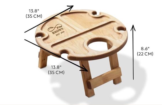 Tabla de vino portátil con función de ahorro de espacio y logotipo personalizado