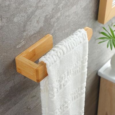 8 pulgadas montado en la pared Decorativo baranda de toalla de madera para el baño baño Logotipo personalizado