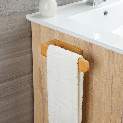 8 pulgadas montado en la pared Decorativo baranda de toalla de madera para el baño baño Logotipo personalizado