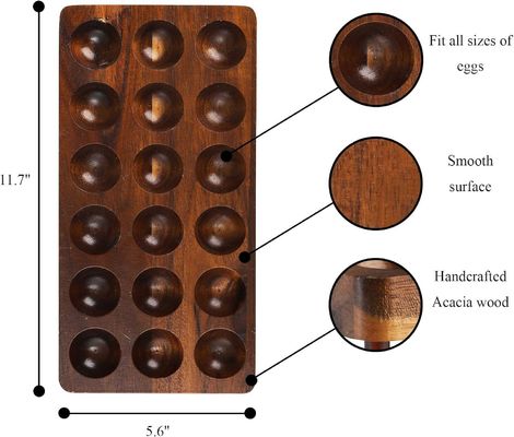 Organización de la cocina Aplicación para el hogar bandeja de huevo de madera de doble capa con logotipo personalizado