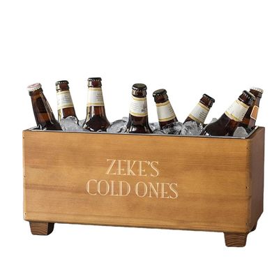 Logotipo personalizado Champaña Cooler Bucket para Aniversario Regalo de madera Diseño personalizado