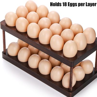 Organización de la cocina Aplicación para el hogar bandeja de huevo de madera de doble capa con logotipo personalizado