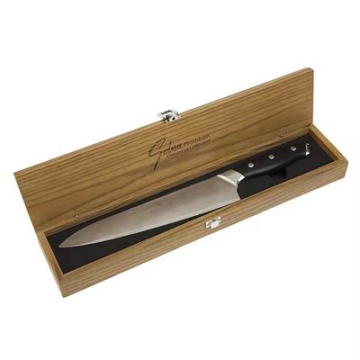 Caja de cuchillo de madera hecha a mano cuchillo personalizado rectangular botella de vino de madera sólida Caja para cocina