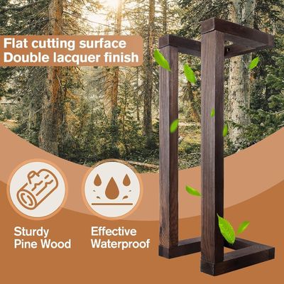 Estante de toallas de madera montado en la pared de pinos decorativos para el organizador de toallas enrolladas del baño