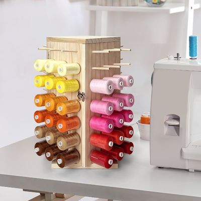360 grados de rotación de madera de hilo de soporte de almacenaje ideal para DIY bobinas de hilo trenzado