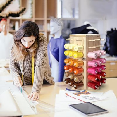 360 grados de rotación de madera de hilo de soporte de almacenaje ideal para DIY bobinas de hilo trenzado