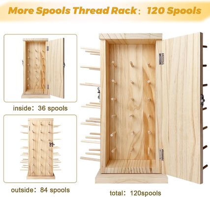 360 grados de rotación de madera de hilo de soporte de almacenaje ideal para DIY bobinas de hilo trenzado