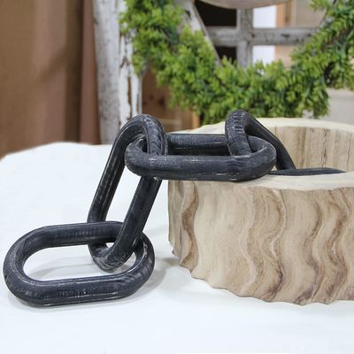 Decoración artesanal de cadena de madera de mango para decoración del hogar de estilo de arte popular