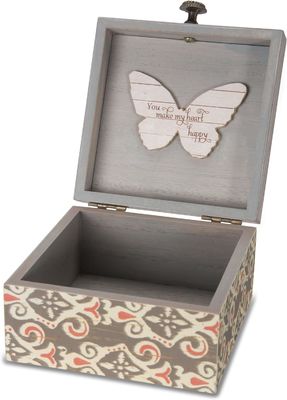 Logotipo personalizado aceptable para el medio ambiente caja de joyas de mariposa con patrón de espíritus simples