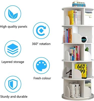 Logotipo personalizado colorido librería giratoria de 360 grados para el almacenamiento de libros para niños