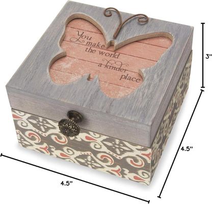 Logotipo personalizado aceptable para el medio ambiente caja de joyas de mariposa con patrón de espíritus simples