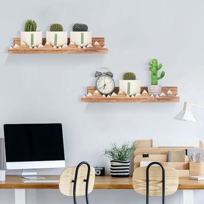 Logotipo personalizado montado en la pared rústico 3 pcs montaña de nieve estanterías flotantes para guardería