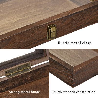 bandeja de joyería de madera rectangular con LED para las cajas de contenedores de joyería de madera natural personalizada