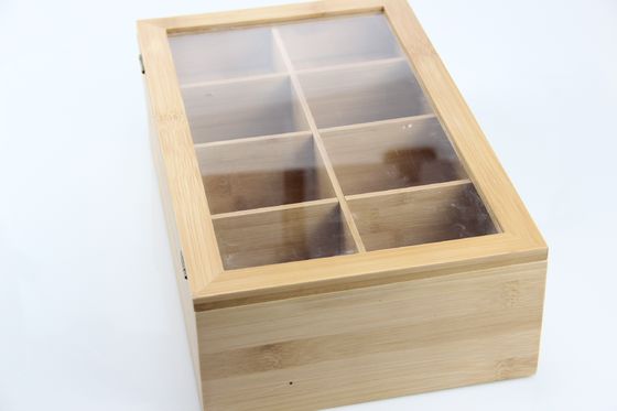 Capa de acrílico visible hecha a mano Envasado de caja de té Madera Una adición única a su cocina