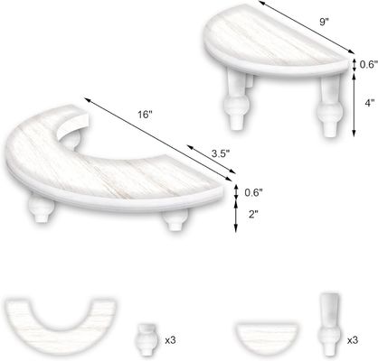 Exhibición de postres de media luna Stand 2 niveles de madera para colecciones de exhibición