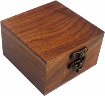Rectángulo de alto brillo Artesanía de madera de nuez joyería Reloj de madera caja de regalo con logotipo personalizado