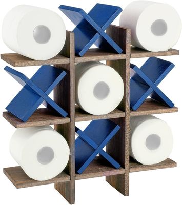 Portador de rodillos de baño de madera detrás de las puertas/en las paredes