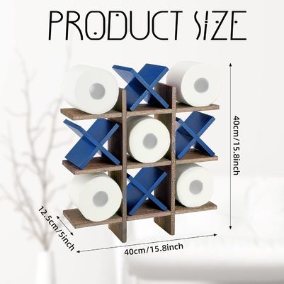 Portador de rodillos de baño de madera detrás de las puertas/en las paredes