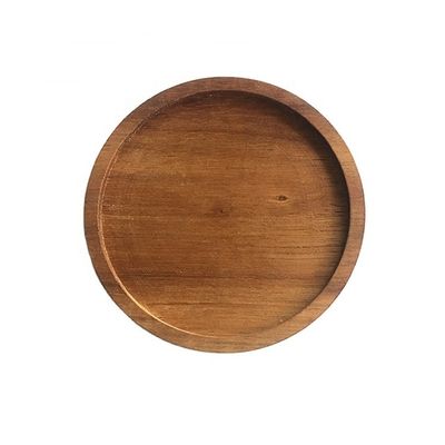 Decoración de alfombras redondas para tazas de café 10X0.9cm Costas de madera de acacia con impresión avanzada