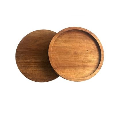 Decoración de alfombras redondas para tazas de café 10X0.9cm Costas de madera de acacia con impresión avanzada