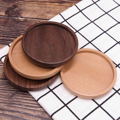 Decoración de alfombras redondas para tazas de café 10X0.9cm Costas de madera de acacia con impresión avanzada