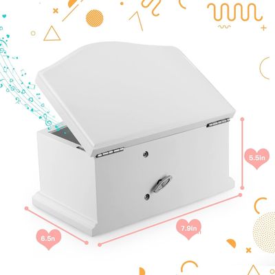 Caja de joyería de ballerina de madera blanca con espejo para organización personalizada