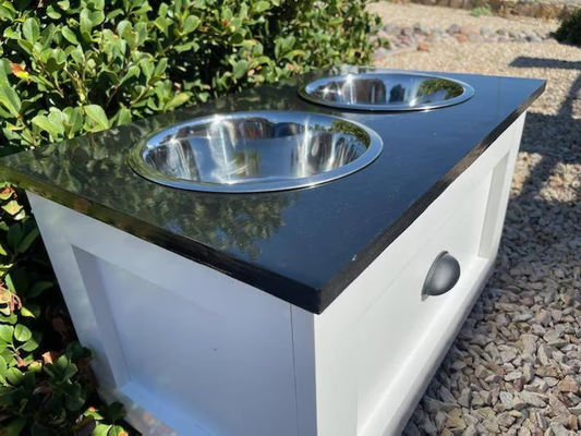 Pequeñas mascotas Animales Estación de alimentación Edad mascota 2 cuencos elevados Comedor para perros con cajón