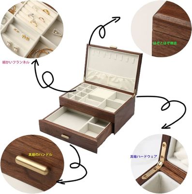 Rectángulo Pedido personalizado Brazalete de madera sólida Reloj de exhibición Joyería hecha a mano Caja de almacenamiento