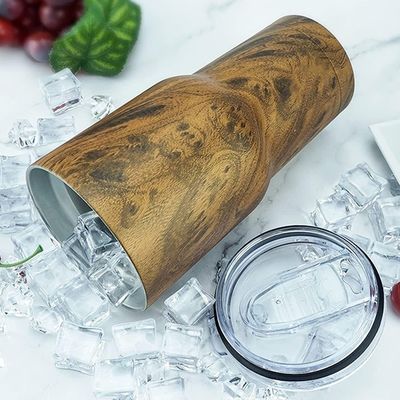 Chalapa de grano de madera 30 oz de acero inoxidable con vacío aislado para bebidas calientes y frías